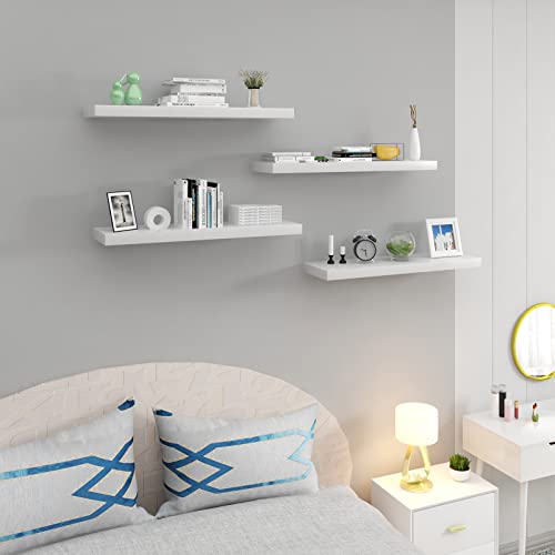 Etagère murale flottante Woltu Small - MDF Blanc - 100 x 22.9 x 3.8 cm