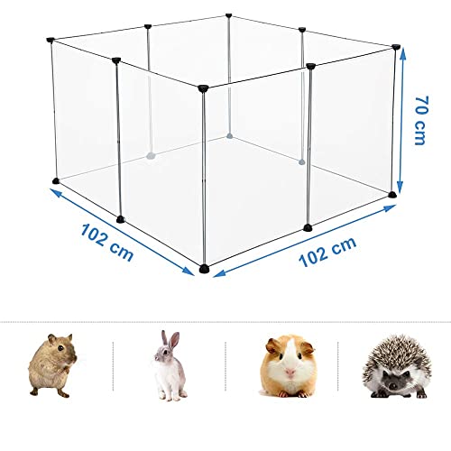 Grille de promenade Eugad pour petits animaux - Plastique PP et grillage en acier - 102 x 70 cm - Noir