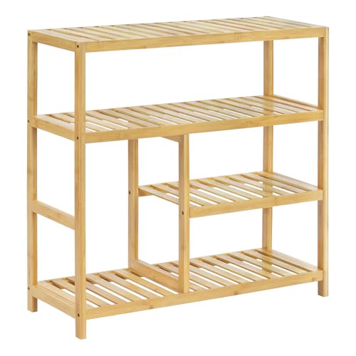 Woltu Shoe Rack 4 Layers - Bamboo Natural - 68 x 26 x 68.5 cm