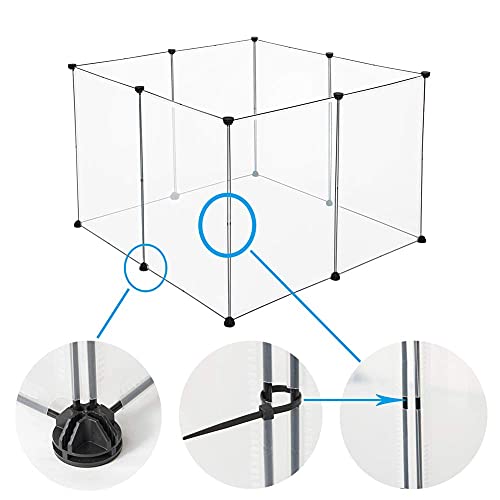 Grille de promenade Eugad pour petits animaux - Plastique PP et grillage en acier - 102 x 70 cm - Noir