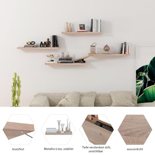 Eugad Etagère murale MDF Chêne 100 cm