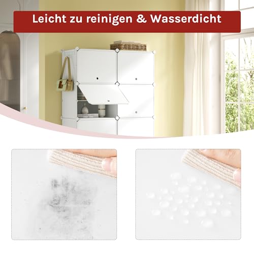 Woltu Shoe Rack with 10 Compartments White - Armoire à chaussures pour 40 paires de chaussures avec portes