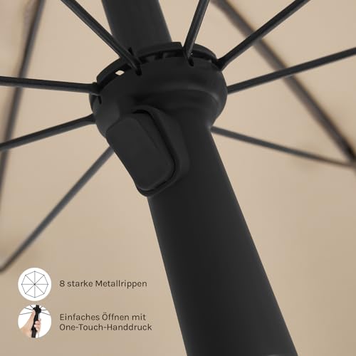 Parasol Woltu - Résistant aux UV et imperméable - Hauteur et angle réglables - Idéal pour balcon, terrasse et plage