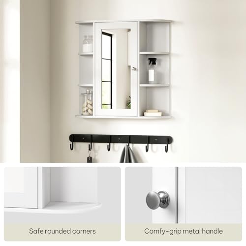 eSituro Armoire de toilette avec miroir blanc LHT 60 x 58 x 16 cm