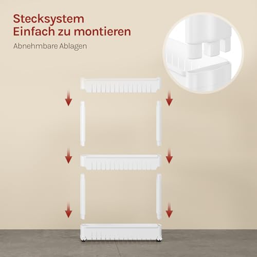 Woltu Kitchen Cupboard Pull-out Shelves with Wheels White 3 Pieces (étagères coulissantes à roulettes pour armoires de cuisine)