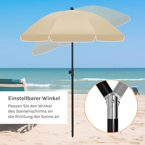 Parasol Woltu - Résistant aux UV et imperméable - Hauteur et angle réglables - Idéal pour balcon, terrasse et plage