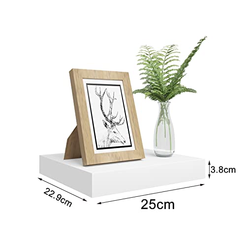 Woltu Wall Shelf Set - 3 Floating Shelves - MDF White - 60x15x4 cm - Pour le salon, la cuisine, la chambre et la salle de bain