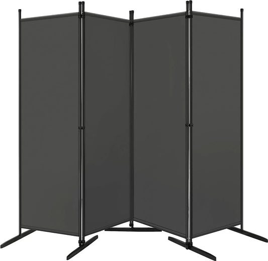 Woltu Paravent Séparation de pièces et écran d'intimité 4 pièces Gris foncé - 223 x 177 cm - Cloison pliante pour l'intérieur et l'extérieur