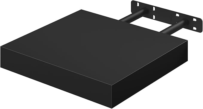 WOLTU RG9365sz - Etagère murale flottante - MDF - noir - 25 x 23 x 3,8 cm - max 10 kg