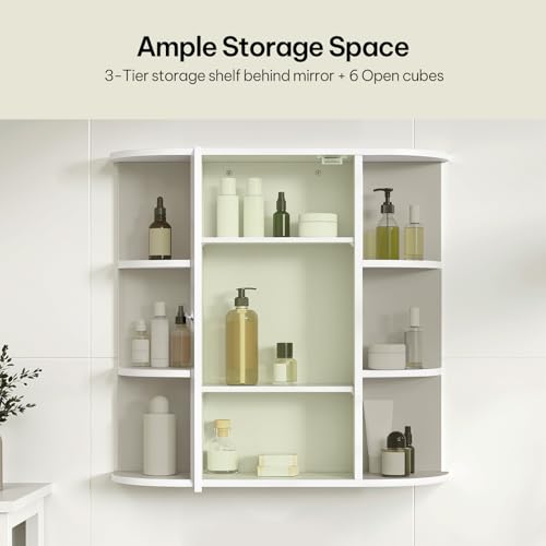 eSituro Armoire de toilette avec miroir blanc LHT 60 x 58 x 16 cm