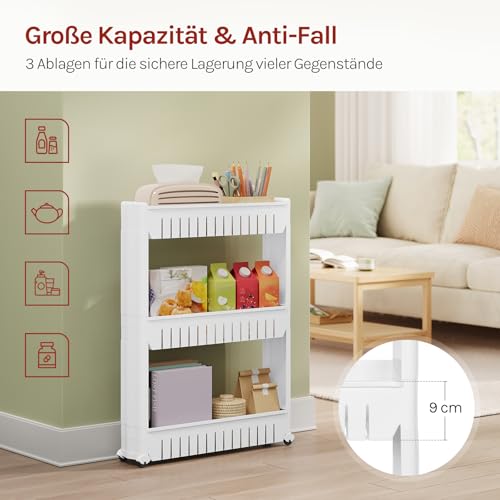 Woltu Kitchen Cupboard Pull-out Shelves with Wheels White 3 Pieces (étagères coulissantes à roulettes pour armoires de cuisine)
