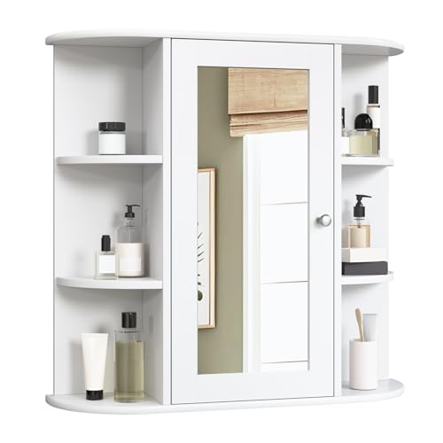 eSituro Armoire de toilette avec miroir blanc LHT 60 x 58 x 16 cm