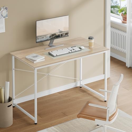 Woltu Bureau d'ordinateur Compact 120 x 60 cm Chêne clair