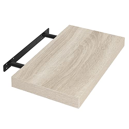 Eugad Wall Shelf 0079QJ - Etagère murale flottante robuste - Chêne Sonoma - 25 cm