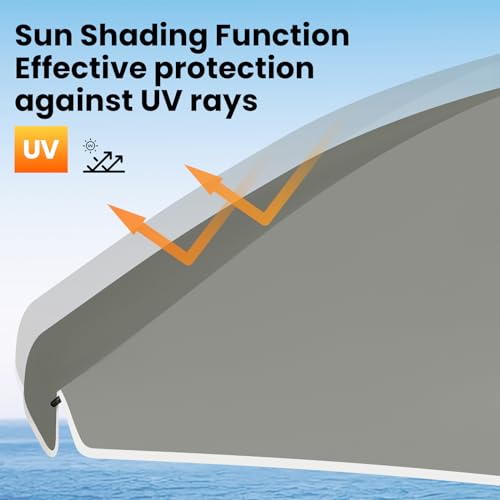 Woltu Parasol Parasol de balcon - Résistant aux UV et imperméable - Hauteur et angle réglables - Rond