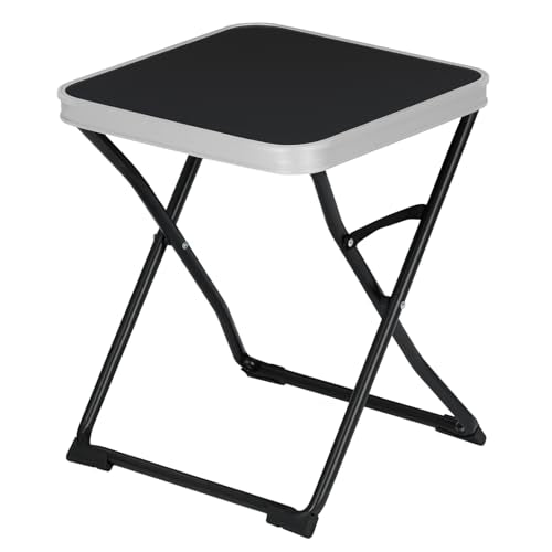eSituro Table de camping 2-en-1 avec plateau amovible - Noir - 40,5 x 40,5 x 50 cm