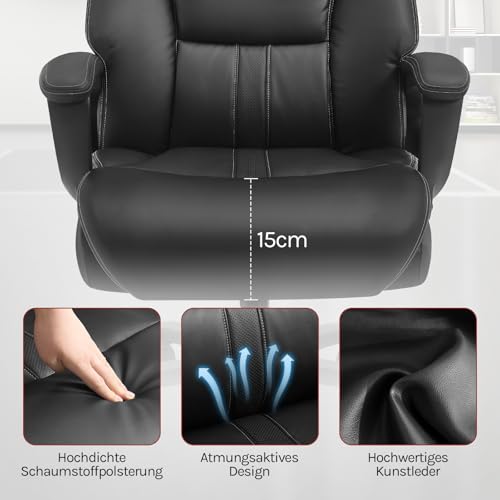 Woltu Ergonomic Office Chair with Headrest and Adjustable Height - Black (chaise de bureau ergonomique avec appui-tête et hauteur réglable)