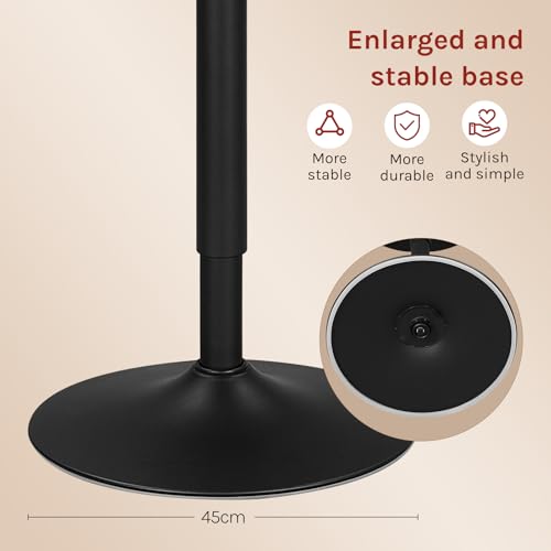 Woltu Round Adjustable Barstool Table Black MDF