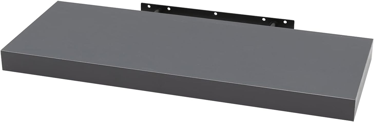 Woltu Floating Wallboard MDF Wall Rack Dark Grey - 80 x 22.9 x 3.8 cm