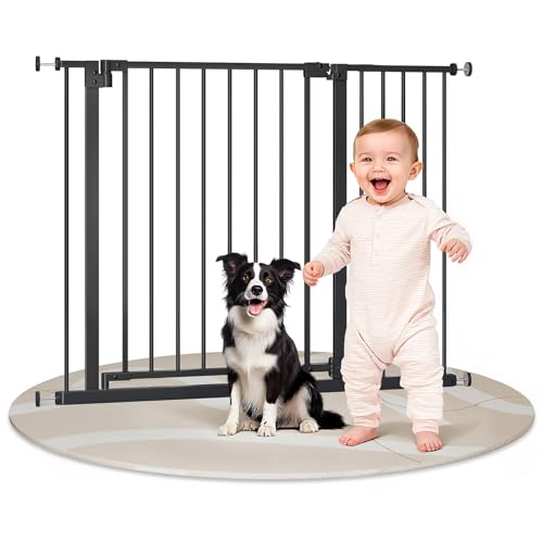 Woltu Barrière de sécurité pour enfants pour escaliers et portes Blanc 75-107 cm