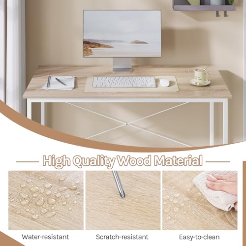 Woltu Bureau d'ordinateur Compact 120 x 60 cm Chêne clair
