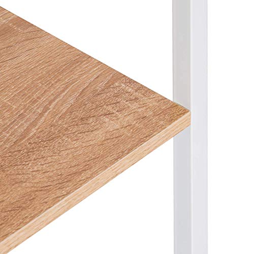 Woltu Armoire de rangement en bois 4 niveaux - Métal massif/blanc - 60x35x148 cm