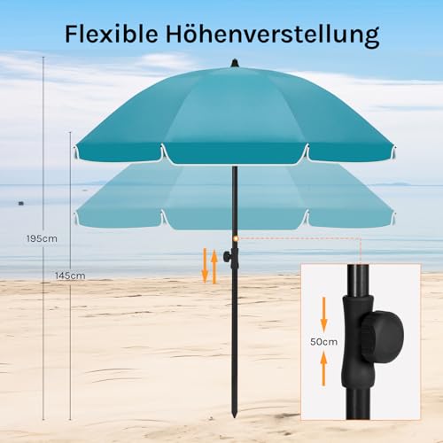 Woltu Parasol de jardin inclinable et réglable en hauteur - Anti-UV - Sac de rangement inclus