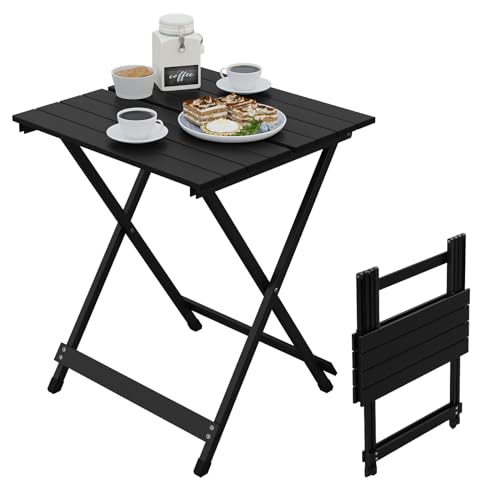 Table de camping pliable Woltu Aluminium Noir 50,5 x 47 x 59,5 cm