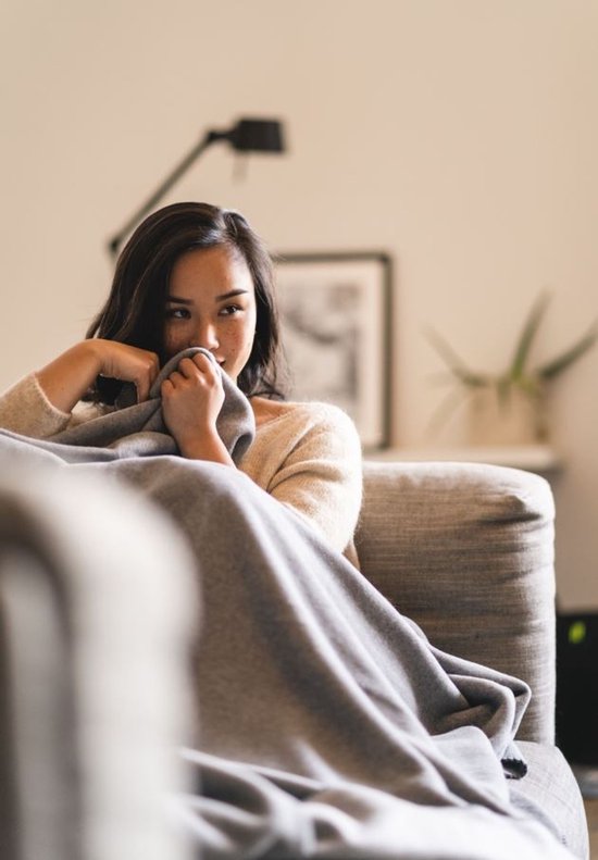 Kayori Sagano Plaid Bamboo - Couverture - Plaid 150 x 220 cm - Pour l'extérieur et l'intérieur - Marron foncé