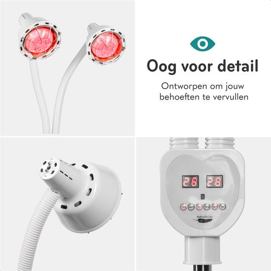 Soft & Silky Infrared Lamp 2 Heads - Rotative - Infrared - Therapy - Blanket - Lamp - Heating Panel - Heating