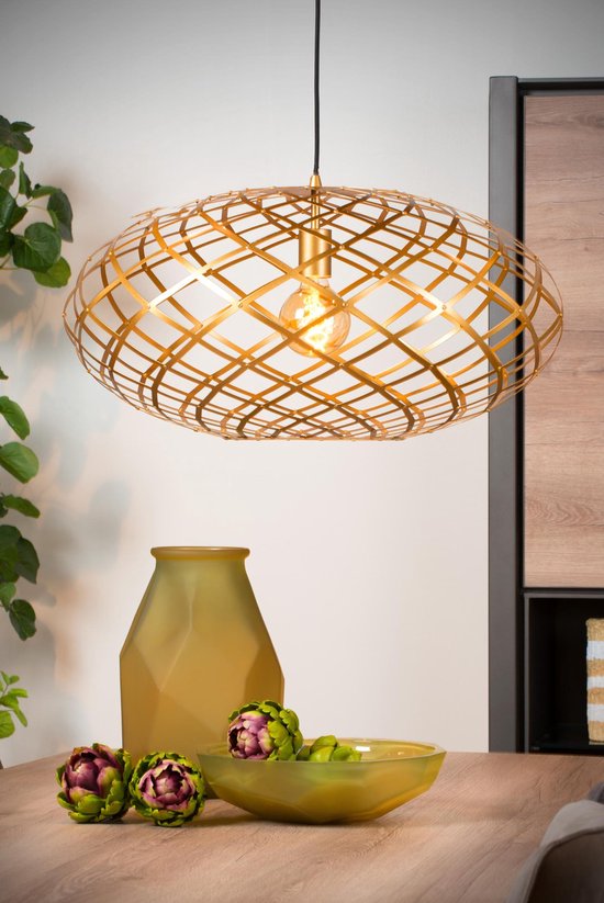 Lucide WOLFRAM - Suspension - Ø 65 cm - 1xE27 - Or mat / Laiton