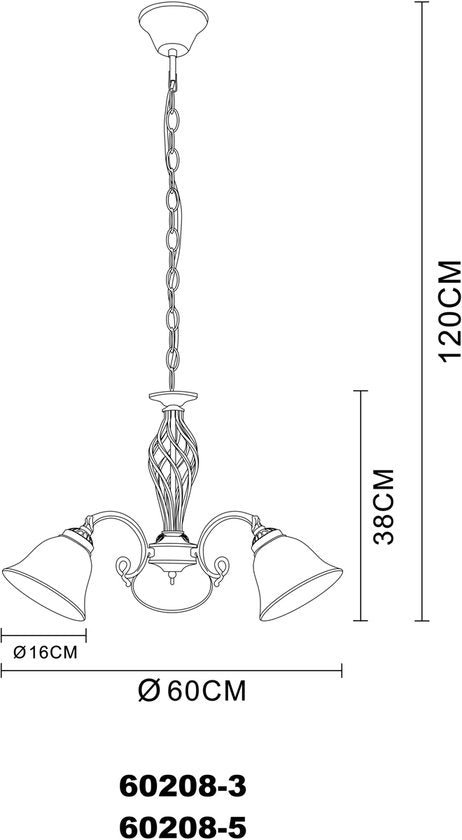 Lustre Globo Odin LED - Classic - Laiton avec verre dépoli 2
