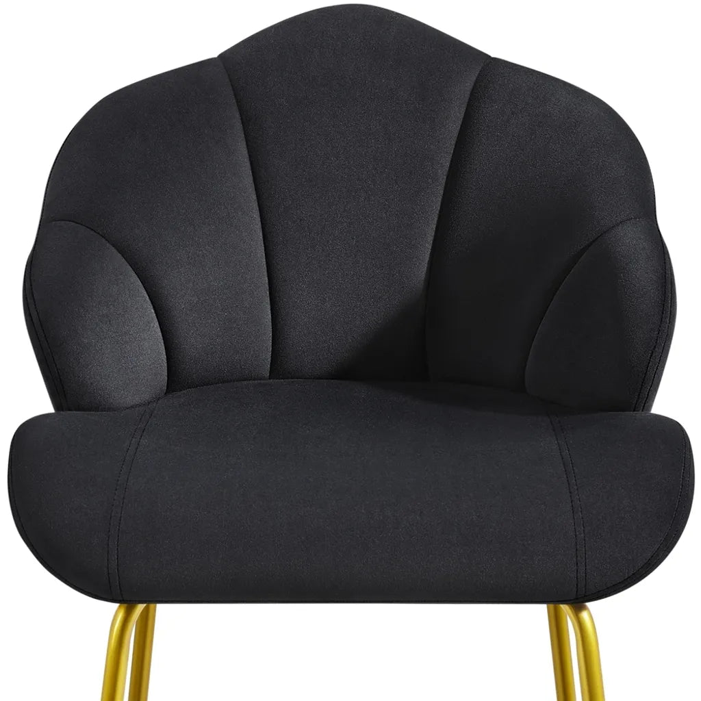 Chaise de salle à manger Yaheetech 56 x 57 x 78 cm - Forme en coquillage - Velours - Noir
