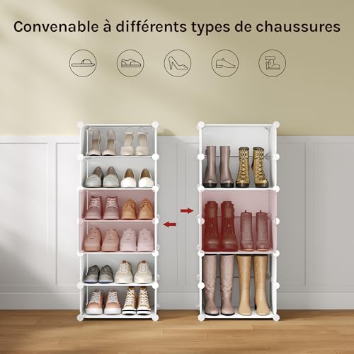 Woltu Shoe Cabinet with 10 Compartments White 40 x 30 x 170 cm