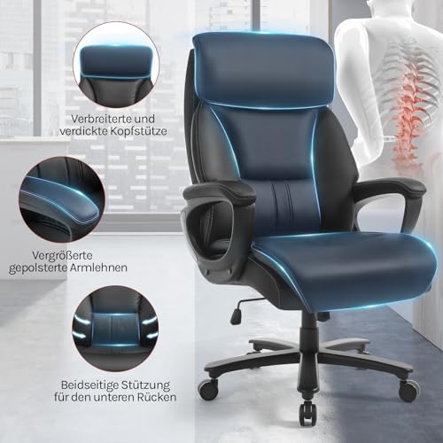 Woltu Ergonomic Office Chair with Headrest and Adjustable Height - Black (chaise de bureau ergonomique avec appui-tête et hauteur réglable)