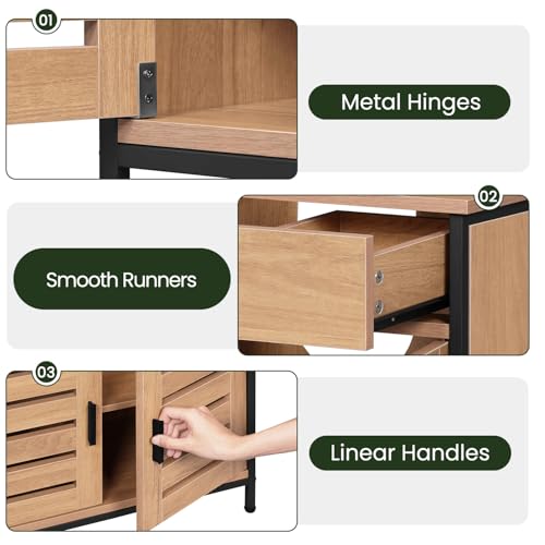 Eugad Armoire de salle de bain sous évier chêne clair 60x30x60 cm