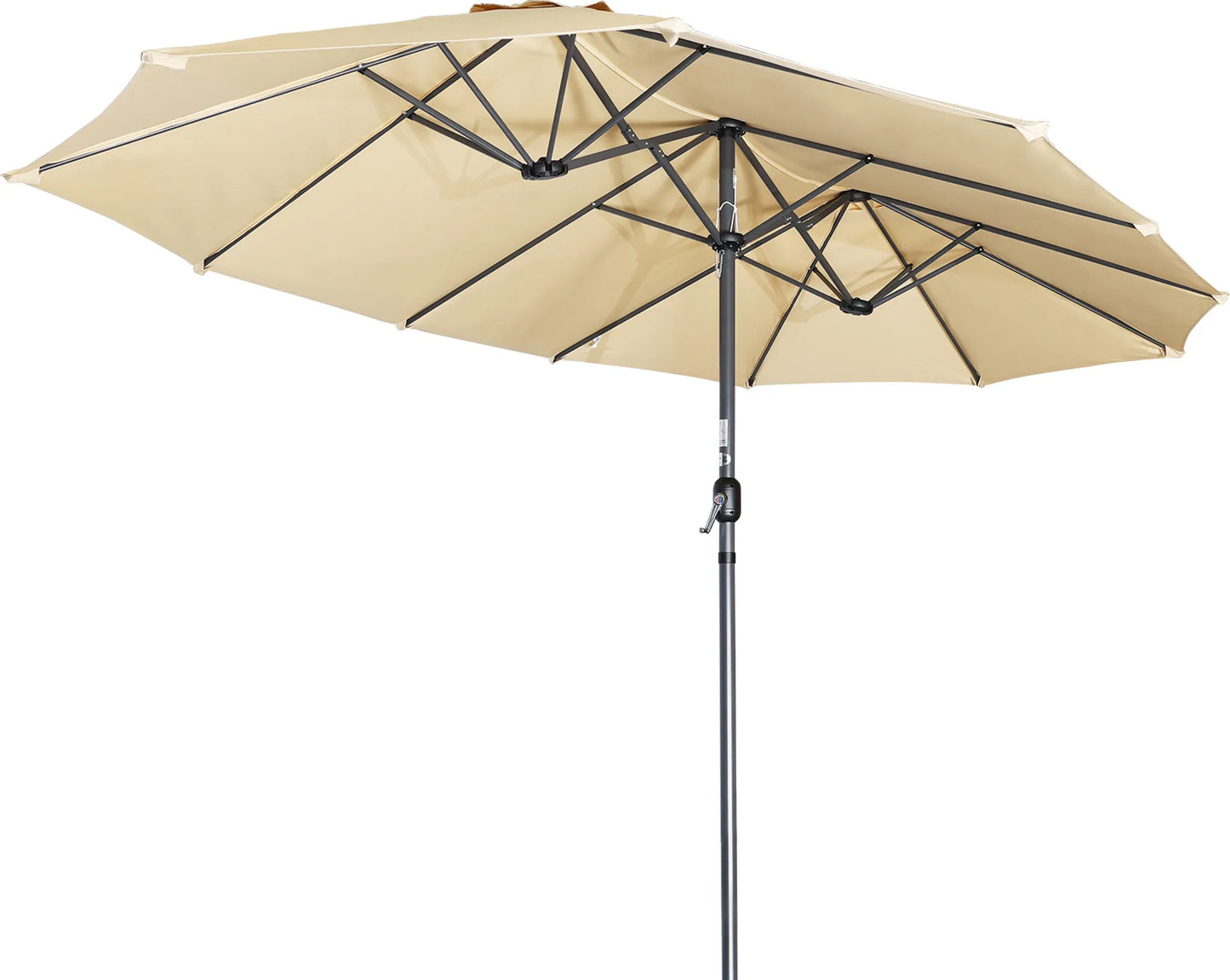 Parasol double Angel Living - 460 x 270 cm - avec manivelle - UPF 50+ - beige