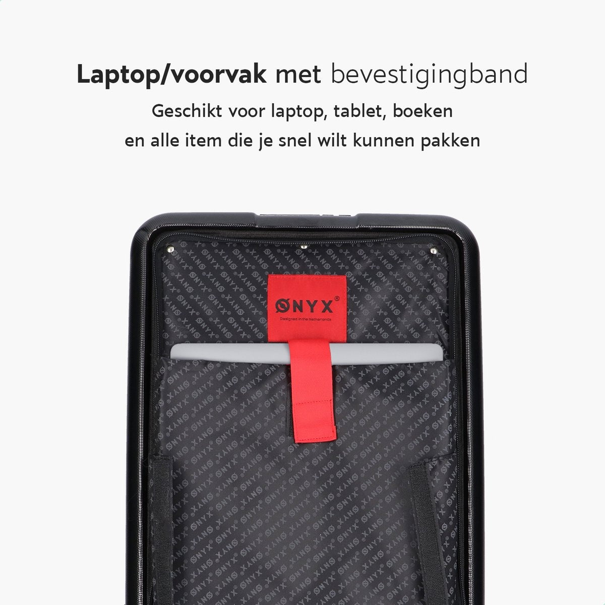 ONYX® - Bagage à main 35 L - Roues spinner - Trolley léger - Double serrure TSA - Poche avant pratique - 55 cm - Noir