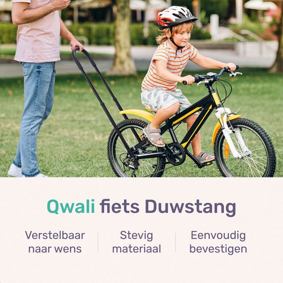 Barre de poussée pour vélo d'enfant - Universelle - Noire - Guidon de vélo - Convient pour vélo d'équilibre, tricycle et vélo d'enfant