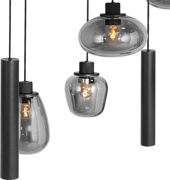 Steinhauer - lampe suspendue - Reflexion - noir - verre métal - lampe design - E27 GU10 - 3796ZW