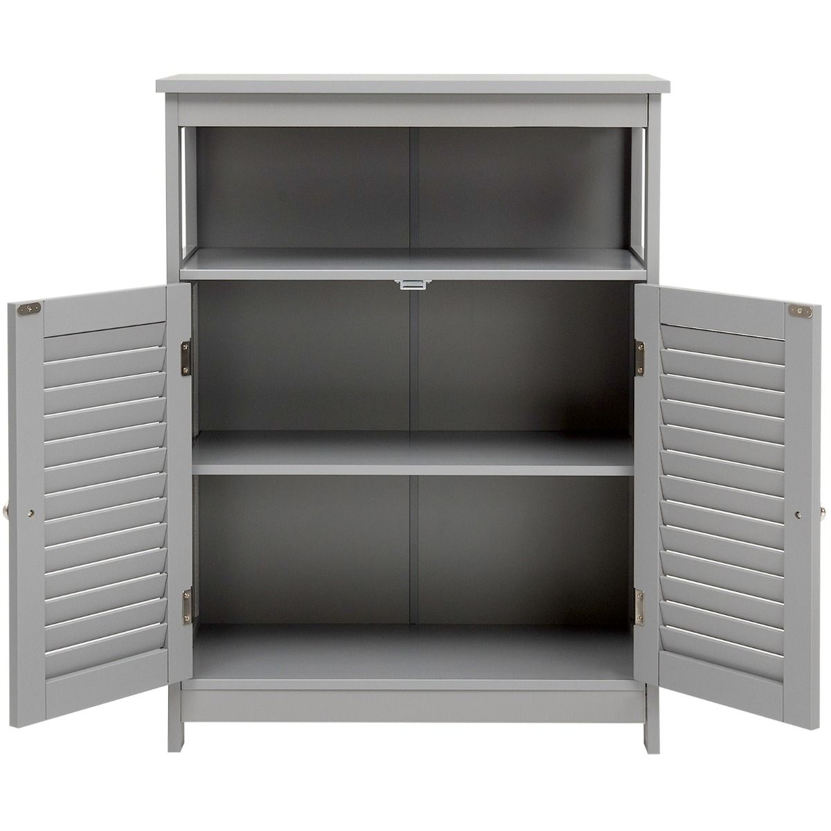 Meuble de salle de bain Coast - Double porte - Etagère ouverte - 60 x 30,5 x 80 cm - Gris