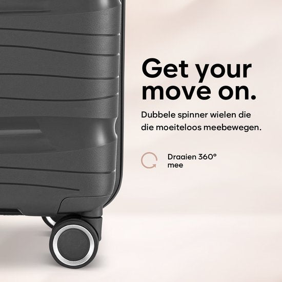 SKYCASES Travelin' Charm 4-Piece Trolley Set - Hand Luggage & Check-in Suitcases - 32L/60L/98L - Number Lock - 360° Noiseless Wheels - Lightweight & Sturdy - Modern Design - Anthracite V2