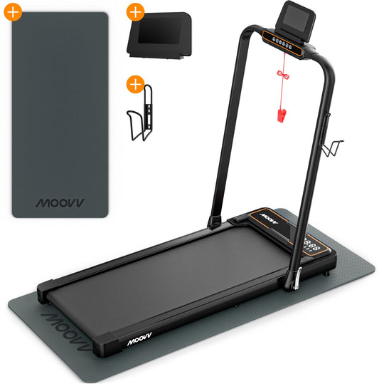 Moovv Tapis de course Smartstep Pro V3 - 1-12 km/h - pliable - pour la maison - 124 x 54 x 105 cm - noir