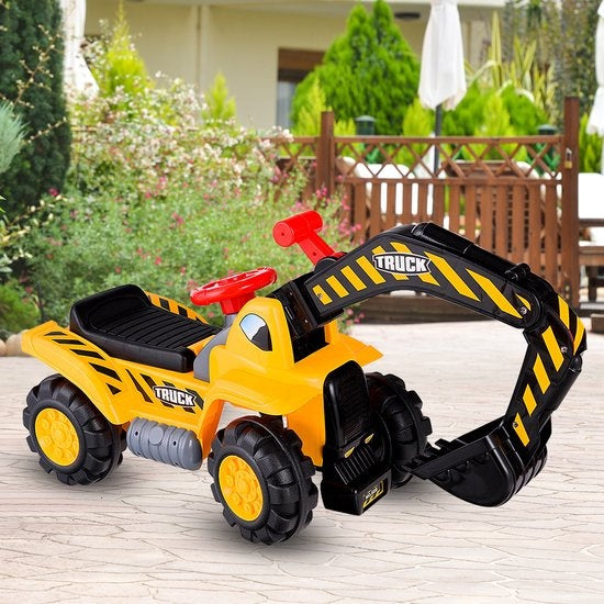 Siège de pelleteuse avec rangement intégré Pelleteuse pour enfants avec klaxon, pierre et casque inclus Sandbagger 89 x 44.5 x 30.5cm