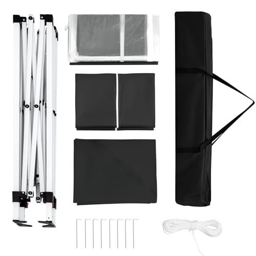 Woltu Pavillon pliant 2 x 2 m avec 6 parois latérales - Hydrofuge, protection UV 50+, hauteur réglable, anthracite