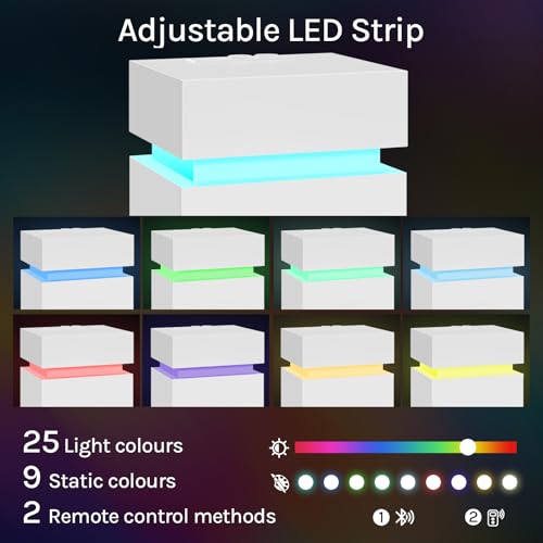 Woltu Table de nuit avec prise et éclairage LED - Blanc - 40 x 35 x 55 cm - 2 tiroirs et 1 compartiment de rangement - Moderne et multifonctionnel