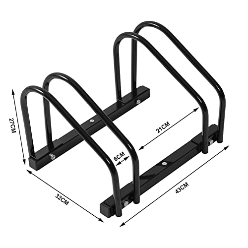 Woltu Porte-vélos pour 2 vélos Métal noir - Fixation au sol et au mur
