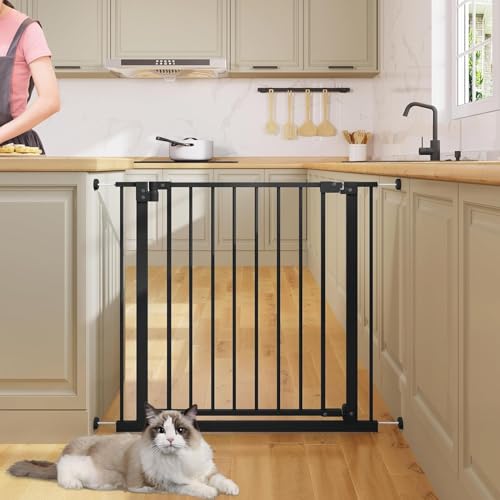 Barrière de sécurité Woltu pour escaliers et portes - noire - 75-97 cm