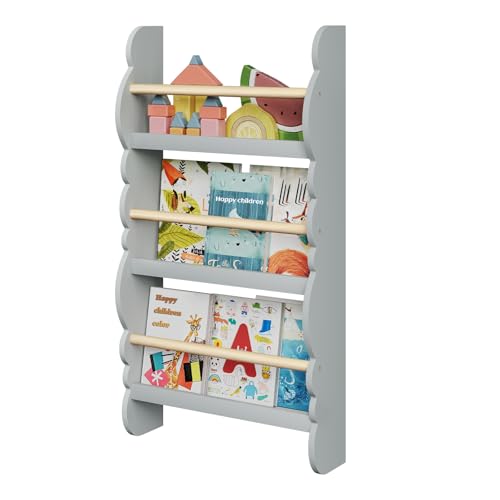 Étagère murale pour enfants Woltu à 3 niveaux gris