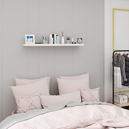 Woltu Volato Wall Shelf High Gloss White - Etagère flottante en bois 30 x 22.9 x 3.8 cm